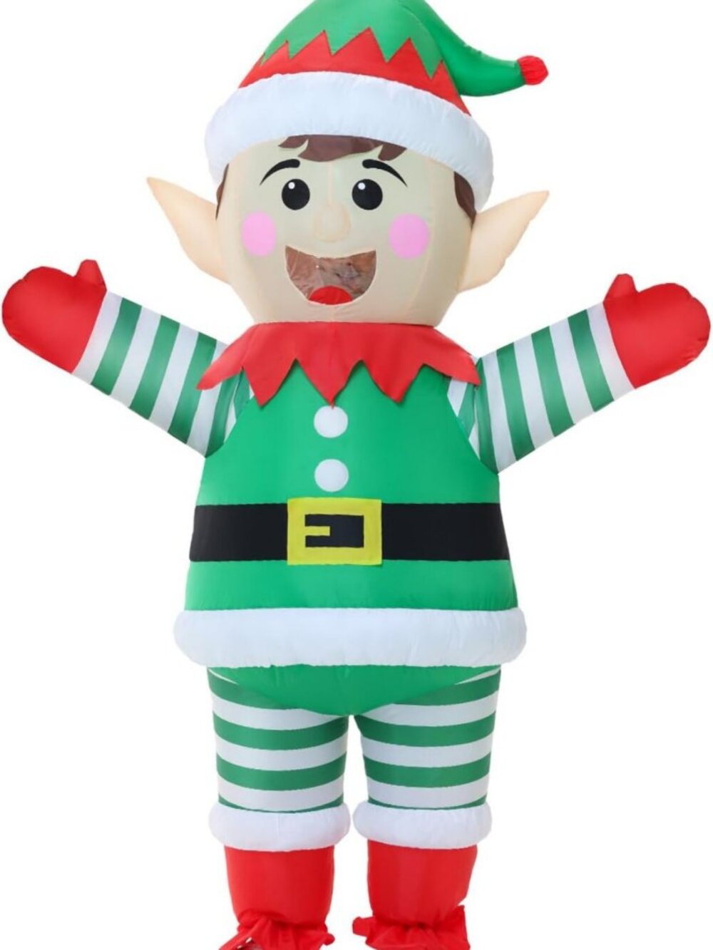 Funny Inflatable Christmas Elf Costume for Adults - Holiday Cosplay Party Outfit